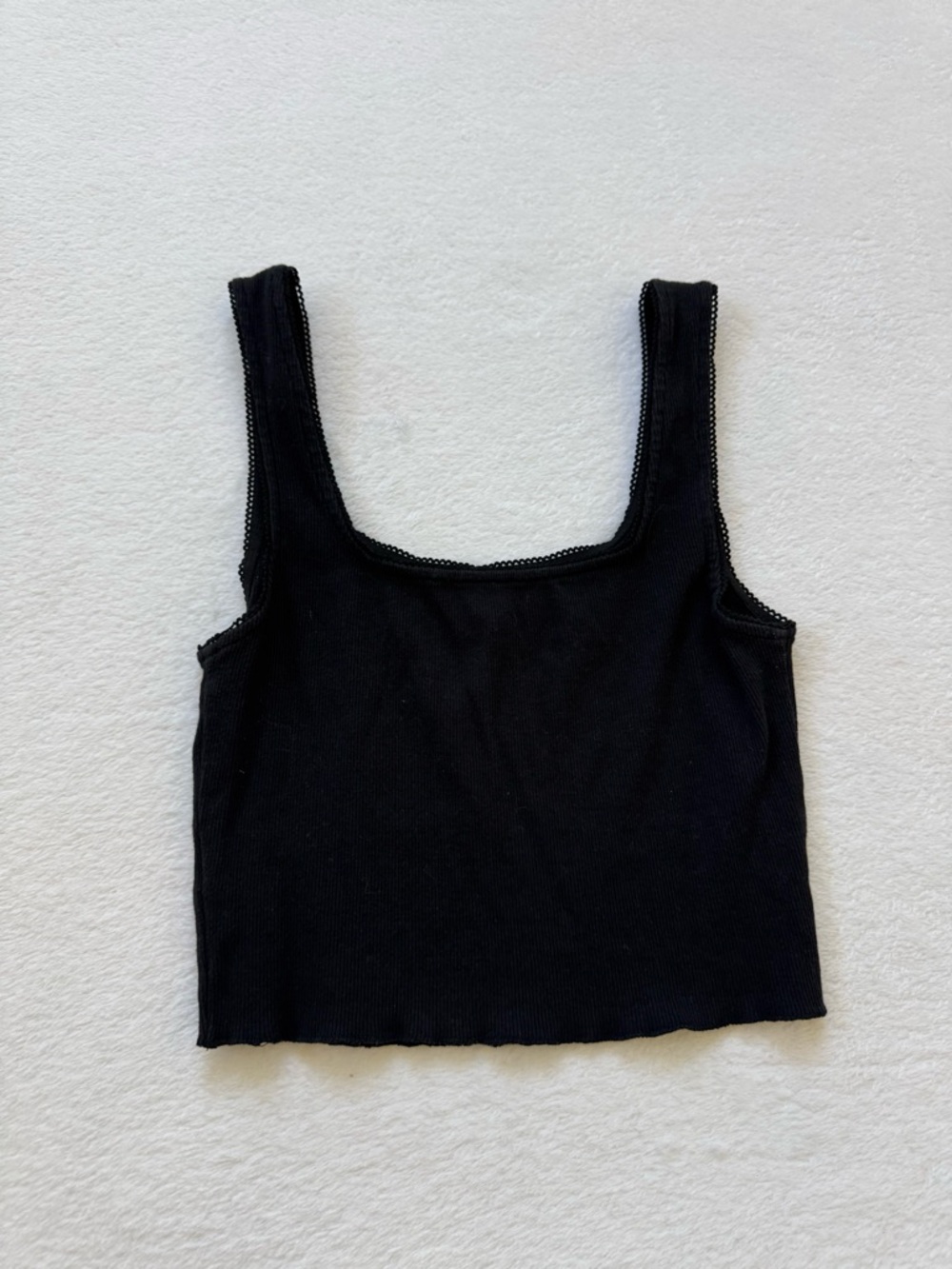 Forever 21 Black Ribbed Cropped Tank